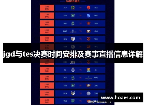 jgd与tes决赛时间安排及赛事直播信息详解
